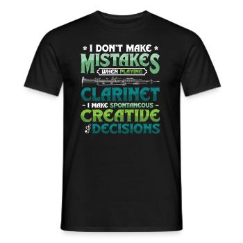 Clarinetist, makes spontaneous creativity - Men's T-Shirt - black - Front - AI Model Male 178 light (178cm)