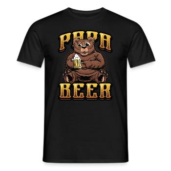 Daddy beer, teddy bear drinks beer - Men's T-Shirt - black - Front - AI Model Male 178 light (178cm)