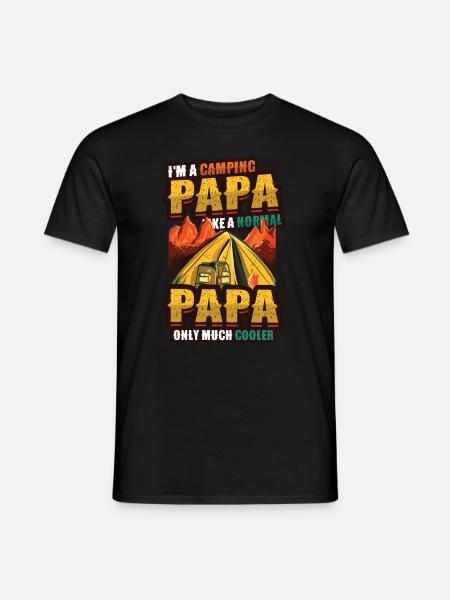 Camping Papa, campfire - Men's T-Shirt - black