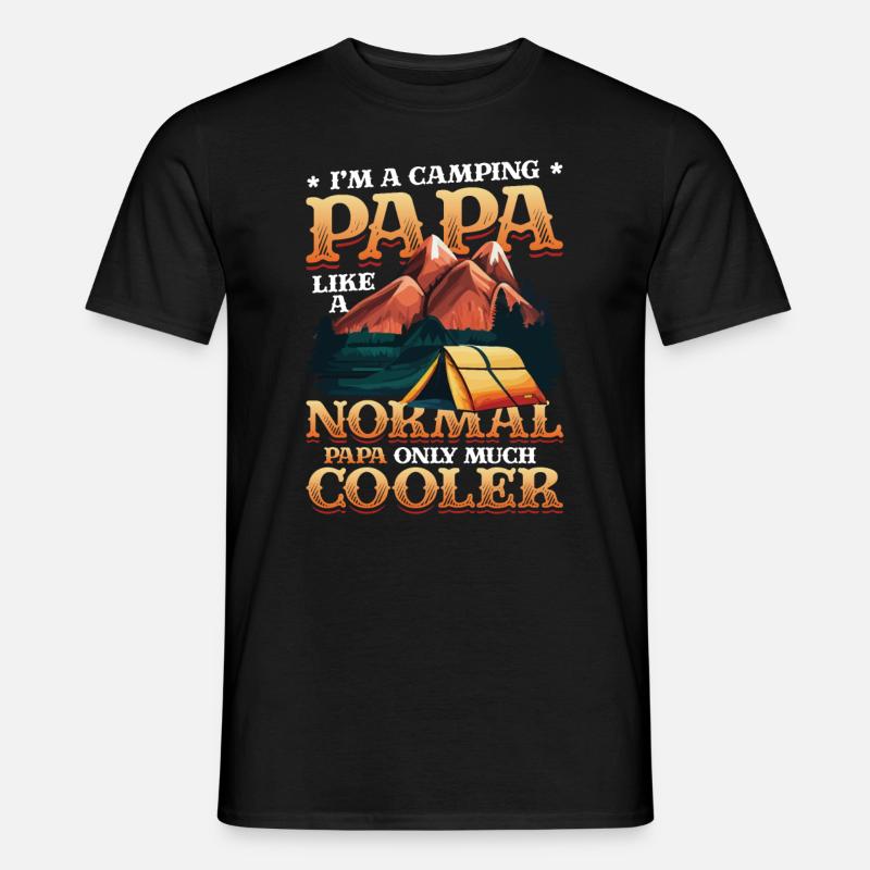 Camping Papa, Lagerfeuer - Männer T-Shirt - Schwarz