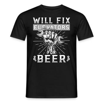 Elevator Inspector - Elevator Mechanic - Men's T-Shirt - black - Front - AI Model Male 178 light (178cm)