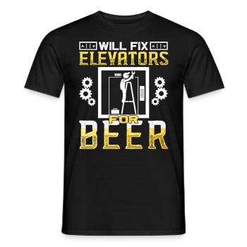 Elevator Inspector - Elevator Mechanic - Men's T-Shirt - black - Front - AI Model Male 178 light (178cm)