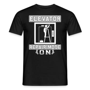 elevator repair mode on - Elevator mechanic - Men's T-Shirt - black - Front - AI Model Male 178 light (178cm)