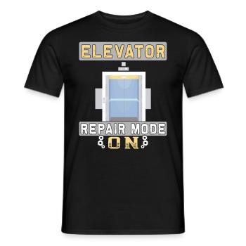 elevator repair mode on - Elevator mechanic - Men's T-Shirt - black - Front - AI Model Male 178 light (178cm)