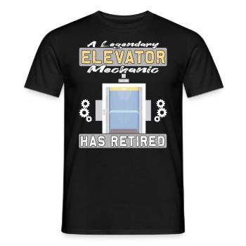 Legendary Elevator Mechanic has Retired - Men's T-Shirt - black - Front - AI Model Male 178 light (178cm)