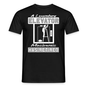 Legendary Elevator Mechanic has Retired - Men's T-Shirt - black - Front - AI Model Male 178 light (178cm)