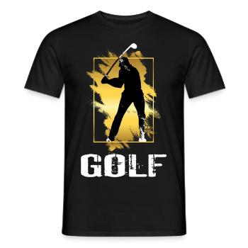 Golf Golfen Golfspieler Sport Hobby Club Gold - Männer T-Shirt - Schwarz - Vorne - AI Model Male 178 light (178cm)