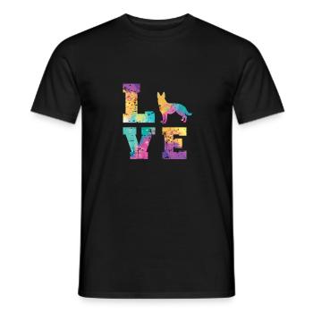 German shepherd Love - Men's T-Shirt - black - Front - AI Model Male 178 light (178cm)