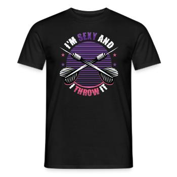 Je suis sexy et je lance une fléchette - T-shirt homme - noir - Devant - AI Model Male 178 light (178cm)