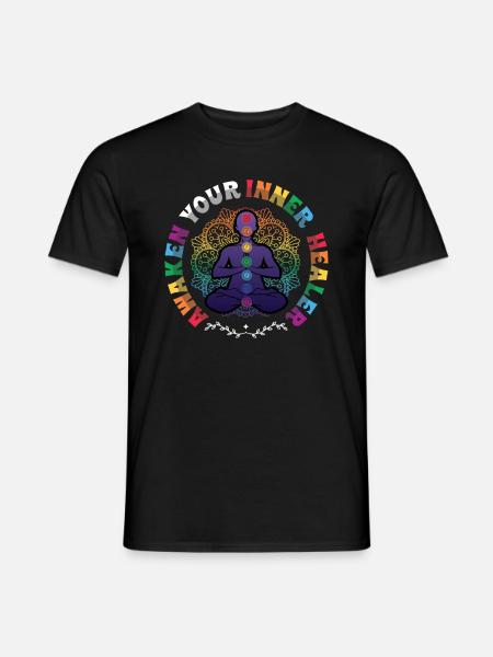 Väck din inre healer, Reiki Spiritual - T-shirt herr - svart