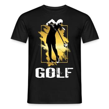 Golf Golfing Golfer Player Sport Hobby Gold - Men's T-Shirt - black - Front - AI Model Male 178 light (178cm)