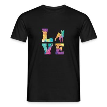 Basenji Love - Männer T-Shirt - Schwarz - Vorne - AI Model Male 178 light (178cm)