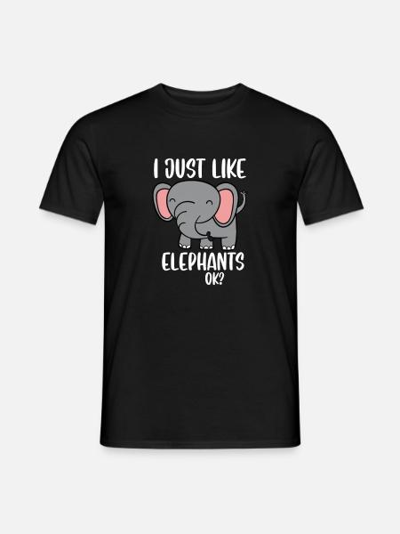 I just like elephants - Men's T-Shirt - black