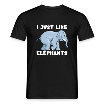 I just like elephants - Men's T-Shirt - black - Front - AI Model Male 178 light (178cm)