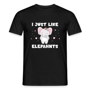 I just like elephants - Men's T-Shirt - black - Front - AI Model Male 178 light (178cm)