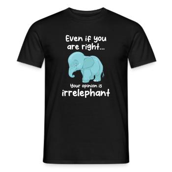 Votre avis est irrelephant - T-shirt homme - noir - Devant - AI Model Male 178 light (178cm)