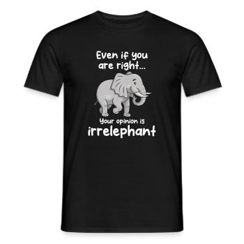 Votre avis est irrelephant - T-shirt homme - noir - Devant - AI Model Male 178 light (178cm)