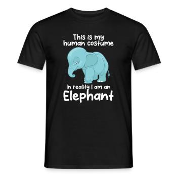 C’est mon éléphant en costume humain - T-shirt homme - noir - Devant - AI Model Male 178 light (178cm)