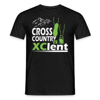 XC running present for men and women - Men's T-Shirt - black - Front - AI Model Male 178 light (178cm)