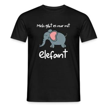 Mich gibt es nur mit Elefant - Männer T-Shirt - Schwarz - Vorne - AI Model Male 178 light (178cm)