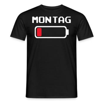 Montag Batterien leer Design - Männer T-Shirt - Schwarz - Vorne - AI Model Male 178 light (178cm)