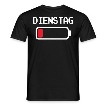 Dienstag Batterie leer Design - Männer T-Shirt - Schwarz - Vorne - AI Model Male 178 light (178cm)