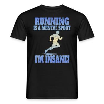 XC running present for men and women - Men's T-Shirt - black - Front - AI Model Male 178 light (178cm)