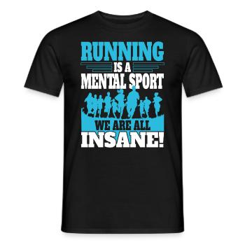 XC running present for men and women - Men's T-Shirt - black - Front - AI Model Male 178 light (178cm)