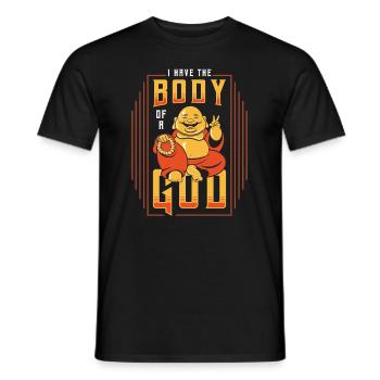 Ich Habe Den Körper Eines Gottes, Lustiger Buddha - Männer T-Shirt - Schwarz - Vorne - AI Model Male 178 light (178cm)