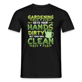 Gardening gets your hands dirty - Men's T-Shirt - black - Front - AI Model Male 178 light (178cm)