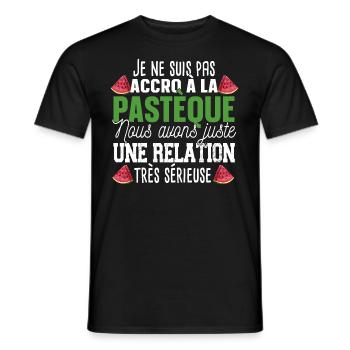Pastèque Fruit Relation Cadeau Humour Rouge Vert - T-shirt homme - noir - Devant - AI Model Male 178 light (178cm)