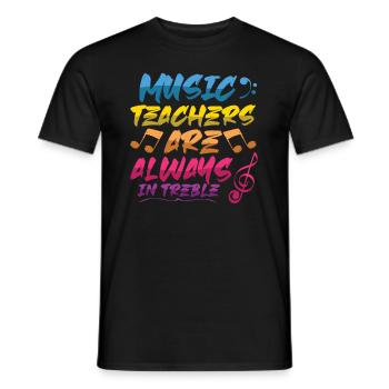 Music teachers are always flying high - Men's T-Shirt - black - Front - AI Model Male 178 light (178cm)