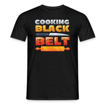 Cooking, Black Belt, Chef - Men's T-Shirt - black - Front - AI Model Male 178 light (178cm)