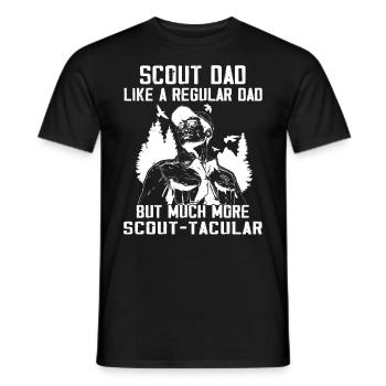 Camping Scouting - Funny Scout Father - Men's T-Shirt - black - Front - AI Model Male 178 light (178cm)