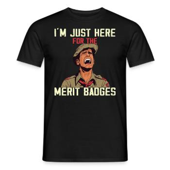 Camping Scouting - Funny Scout Father - Men's T-Shirt - black - Front - AI Model Male 178 light (178cm)