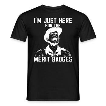 Camping Scouting - Funny Scout Father - Men's T-Shirt - black - Front - AI Model Male 178 light (178cm)