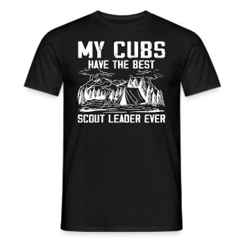 Camping Scouting - Funny Scout Father - Men's T-Shirt - black - Front - AI Model Male 178 light (178cm)