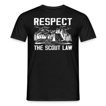 Camping Scouting - Funny Scout Father - Men's T-Shirt - black - Front - AI Model Male 178 light (178cm)
