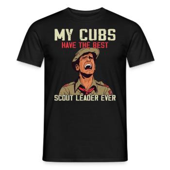 Camping Scouting - Drôle de père scout - T-shirt homme - noir - Devant - AI Model Male 178 light (178cm)