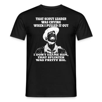 Camping Scouting - Funny Scout Father - Men's T-Shirt - black - Front - AI Model Male 178 light (178cm)