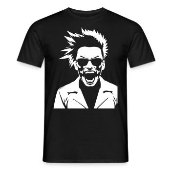 Schreiender Punkrocker mit Mohican Anarchy Punk - Männer T-Shirt - Schwarz - Vorne - AI Model Male 178 light (178cm)