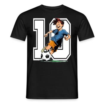 Football Birthday - 10 year old boy - 10. - Men's T-Shirt - black - Front - AI Model Male 178 light (178cm)