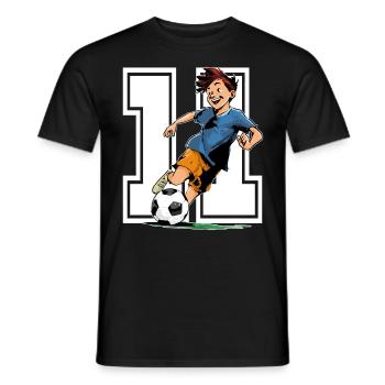 Football Birthday - 11 year old boy - 11. - Men's T-Shirt - black - Front - AI Model Male 178 light (178cm)