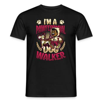 Dog walking - I'm a Pawfessional Dog - Men's T-Shirt - black - Front - AI Model Male 178 light (178cm)