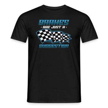 Brakes are just a suggestion, Racing Checkered - Men's T-Shirt - black - Front - AI Model Male 178 light (178cm)
