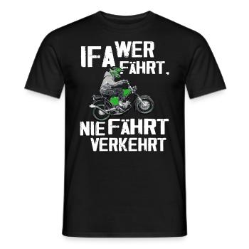 Lustiger Spruch Simsonfahrer S50 S51 Simme Moped - Männer T-Shirt - Schwarz - Vorne - AI Model Male 178 light (178cm)
