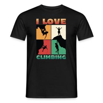 I love rock climbing, rock climbing - Men's T-Shirt - black - Front - AI Model Male 178 light (178cm)
