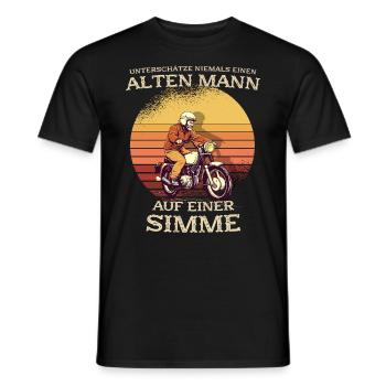 Sunset Simson Driver S50 S51 Simme Moped - Männer T-Shirt - Schwarz - Vorne - AI Model Male 178 light (178cm)