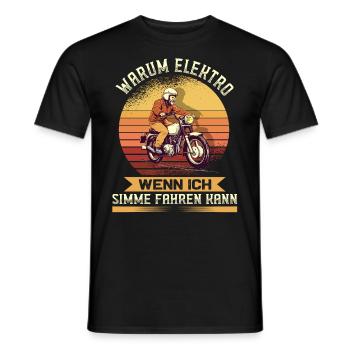 Sunset Simsonfahrer S50 S51 Simme Moped - Männer T-Shirt - Schwarz - Vorne - AI Model Male 178 light (178cm)