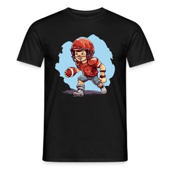 American Football Spielender Junge - Kids - Männer T-Shirt - Schwarz - Vorne - AI Model Male 178 light (178cm)